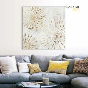 Dandelion Painting with Gold Glitter