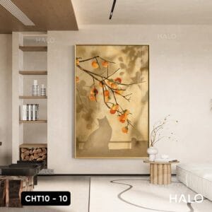 Painting of a Single Rose Branch - CHT10 - 10