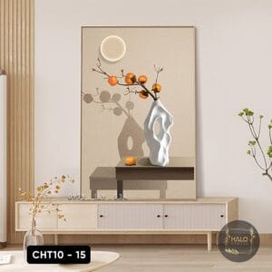 Painting of a Single Rose Branch - CHT10 - 15