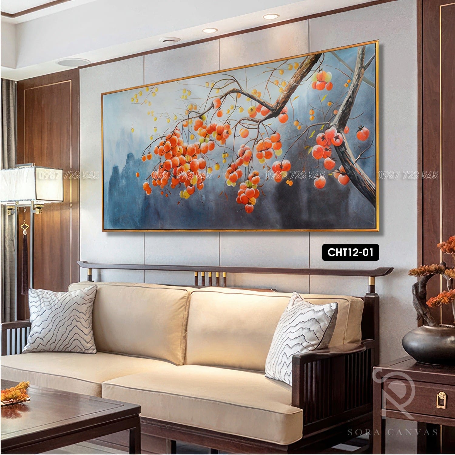 Painting of a Rose Branch Abundant with Fruit - CHT12 - 01