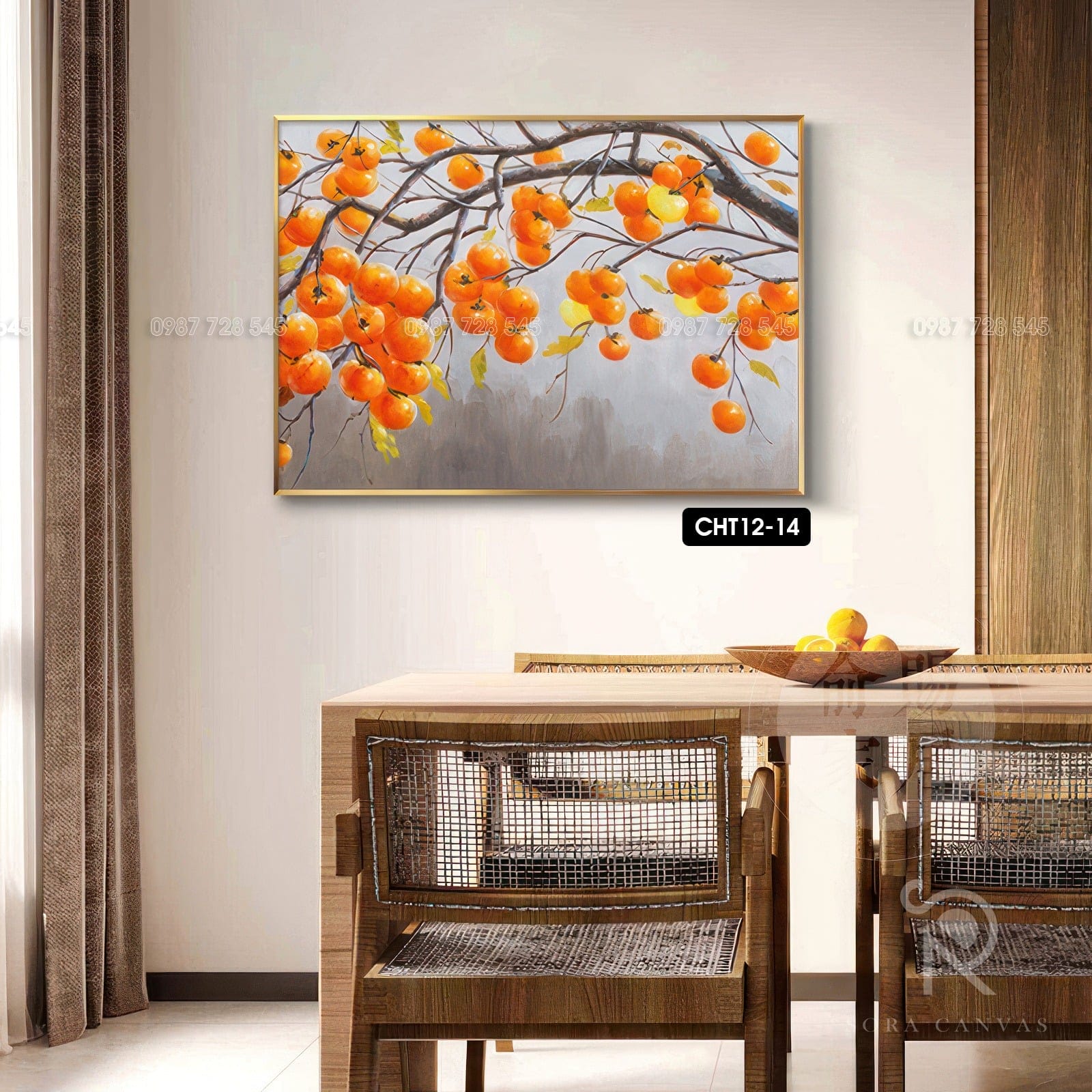 Tranh Cành Hồng Trĩu Quả - CHT12 - 14