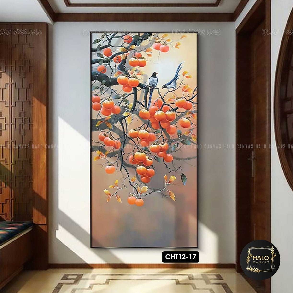 Painting of a Rose Branch Abundant with Fruit - CHT12 - 17