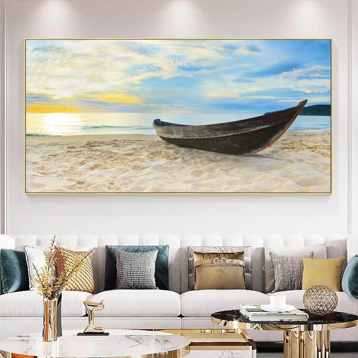 Painting of a Boat on the Beach