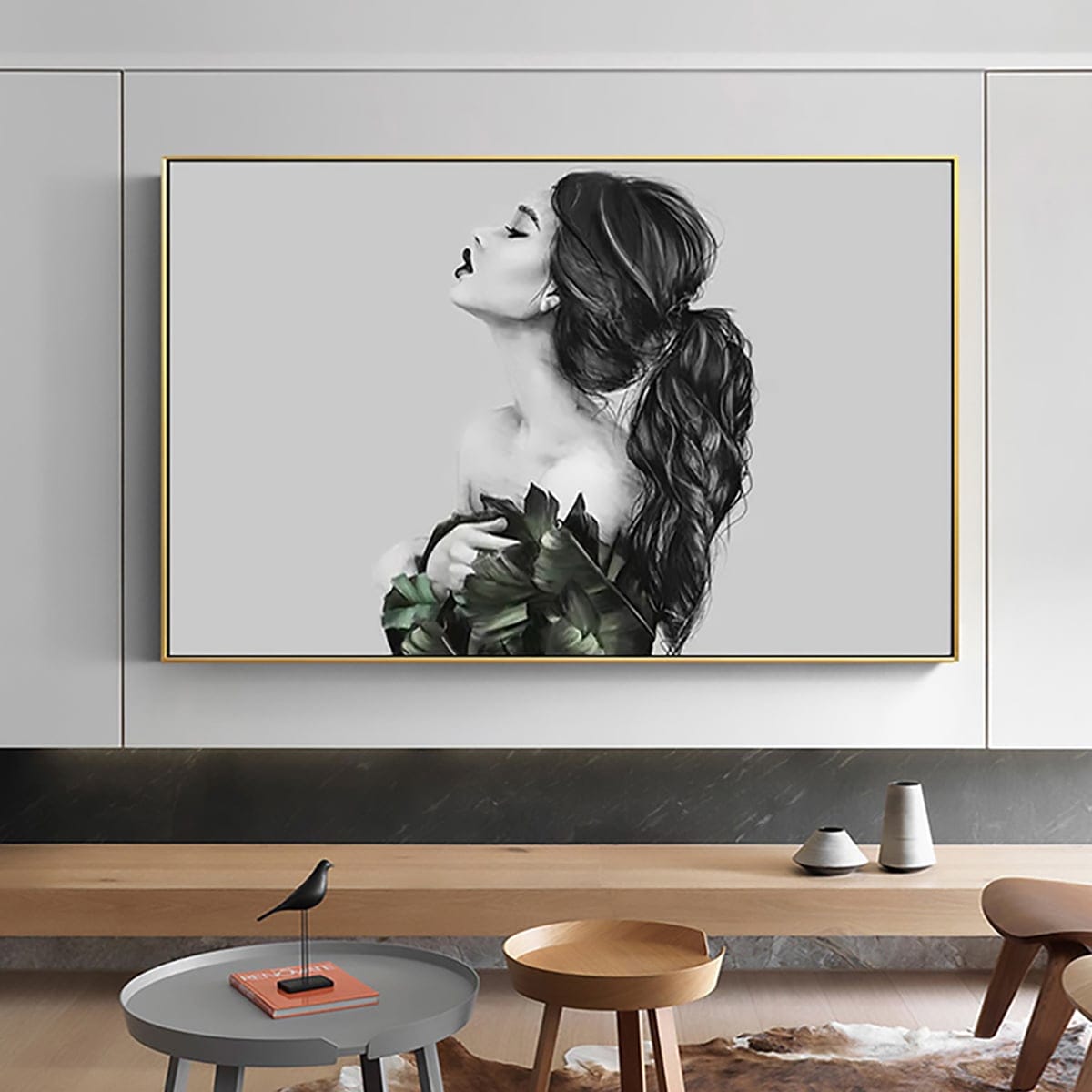 Black and White Girl Painting