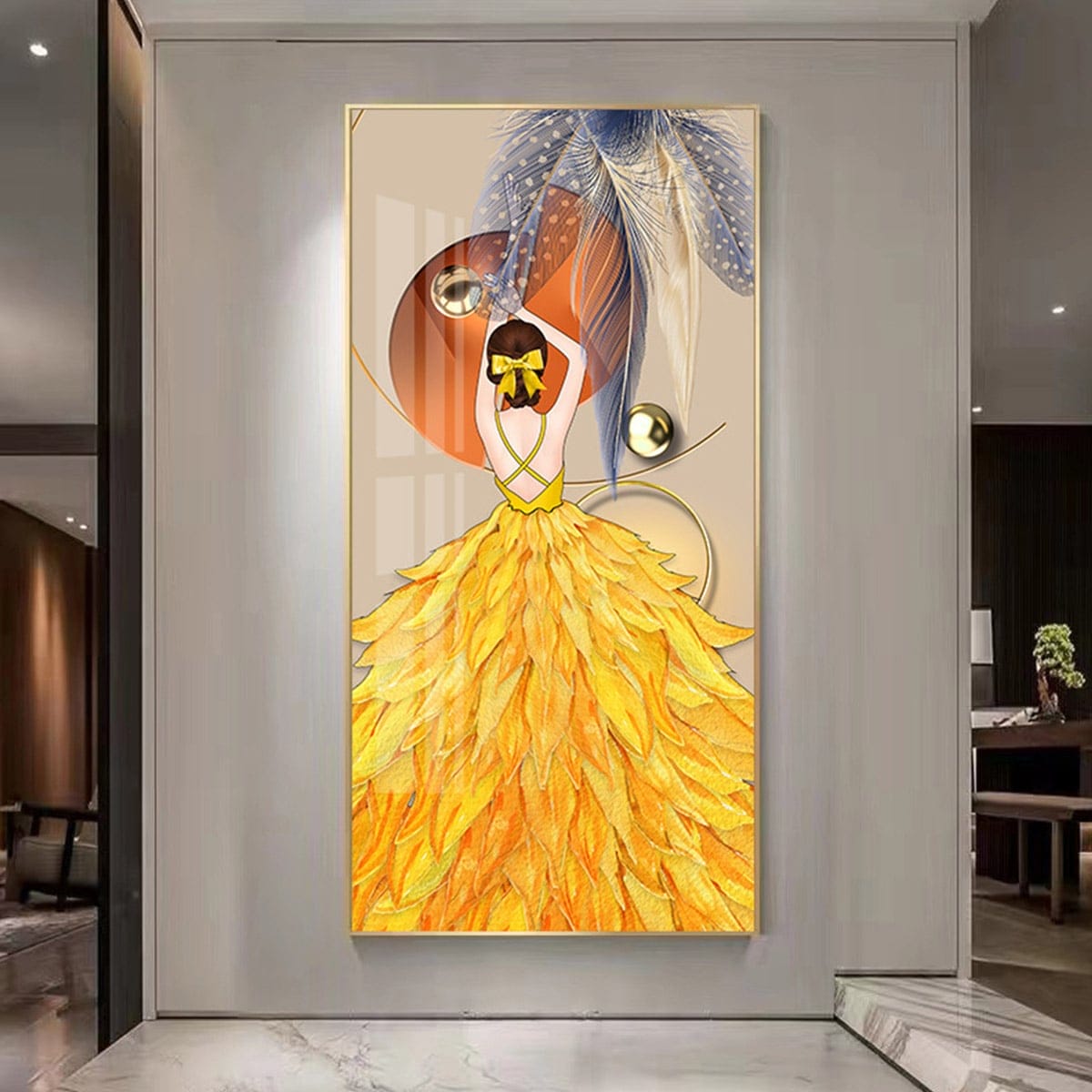 Painting of a Girl Turning Her Back