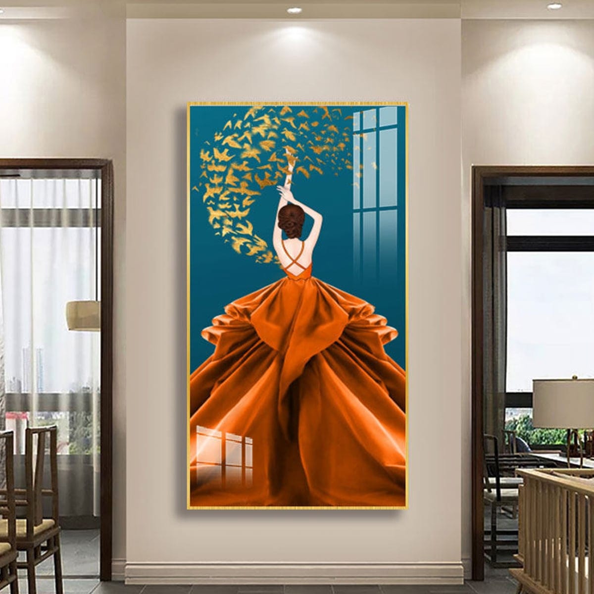 Painting of a Girl and a Swallow