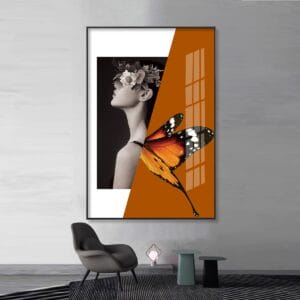 Painting of a Girl and Flowers