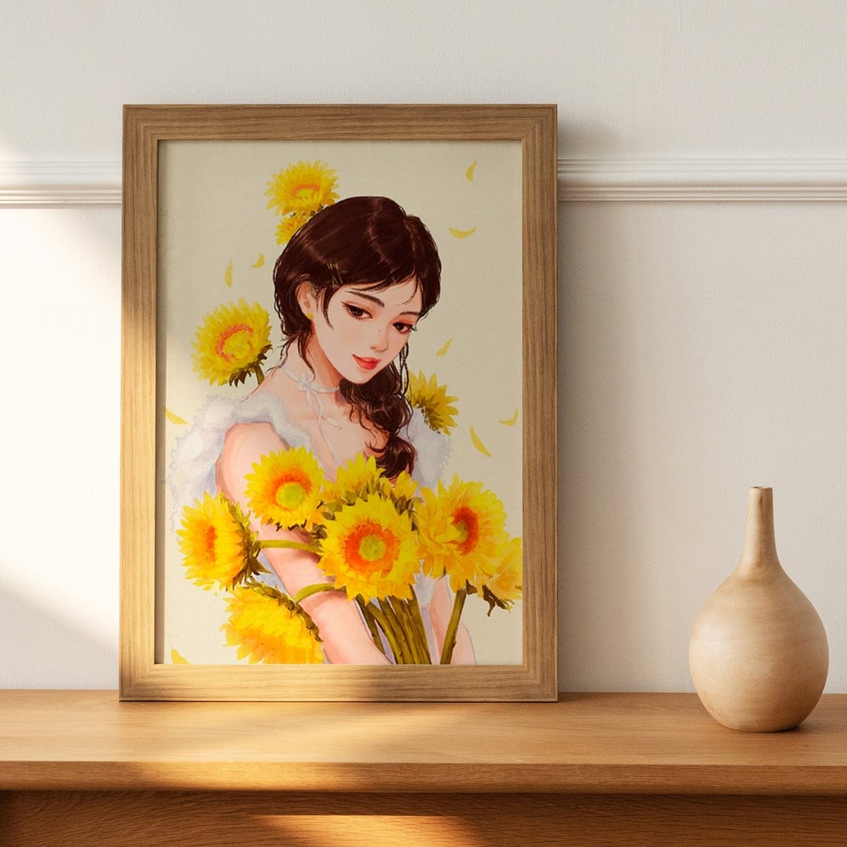 Tranh Cô Gái Và Hoa Hướng Dương