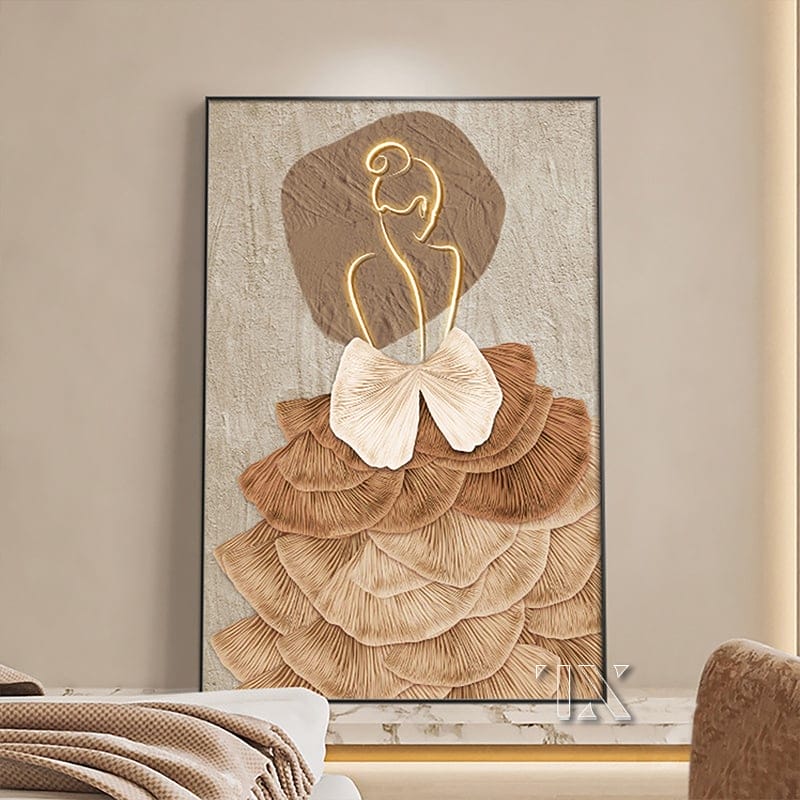 Painting of a Girl in a Brown Skirt