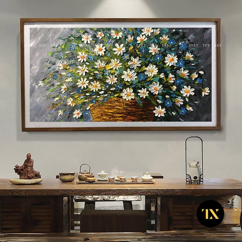 Tranh  Cúc Hoạ Mi Đón Nắng