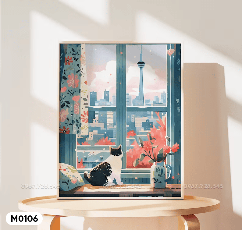 Cat Decor Painting - M0106