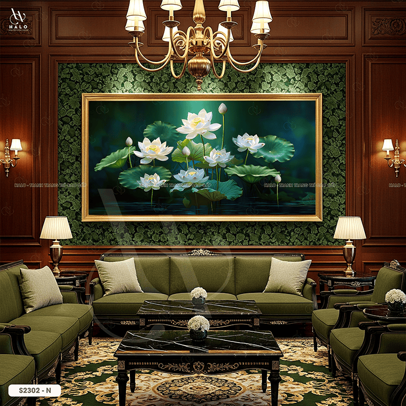 Tranh Hoa Sen - Liên Hoa Cát Tường - S2302N