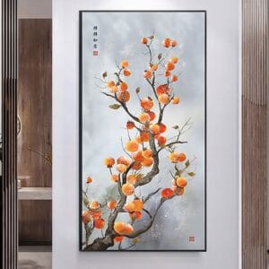Tranh Hồng Trĩu Cành