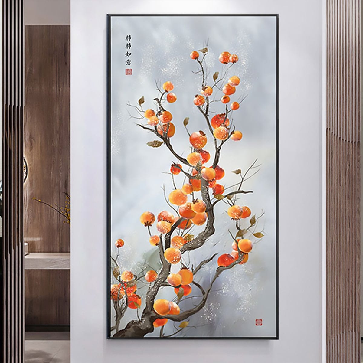 Tranh Hồng Trĩu Cành