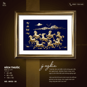 Tranh Mã Đáo Ánh Kim In Nổi - MV33