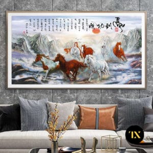 Painting of Horses Galloping to Success - MD01