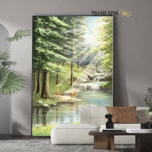 Painting of Sunshine by the Stream