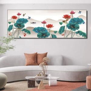 Tranh Sen Đỏ Đua Nổ