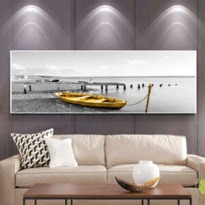 Painting of a Golden Boat and the Black Sea