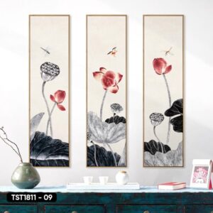 Set of 3 Lotus Flower Paintings - TST1811 - 09