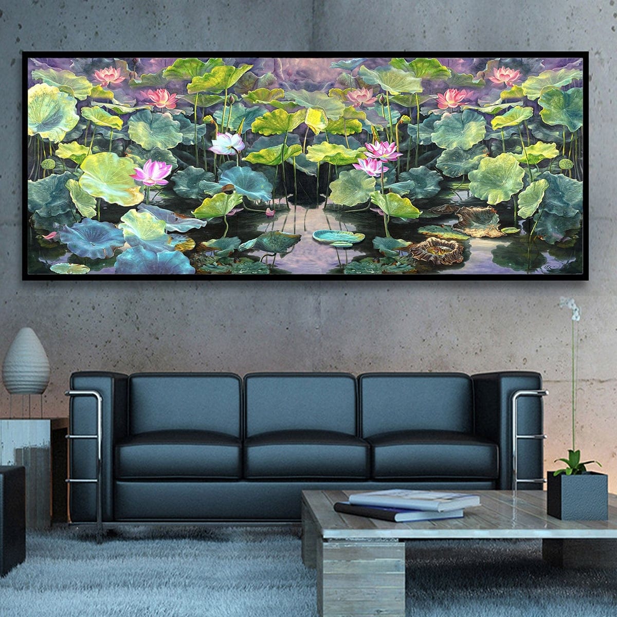 Pink Lotus Pond Painting