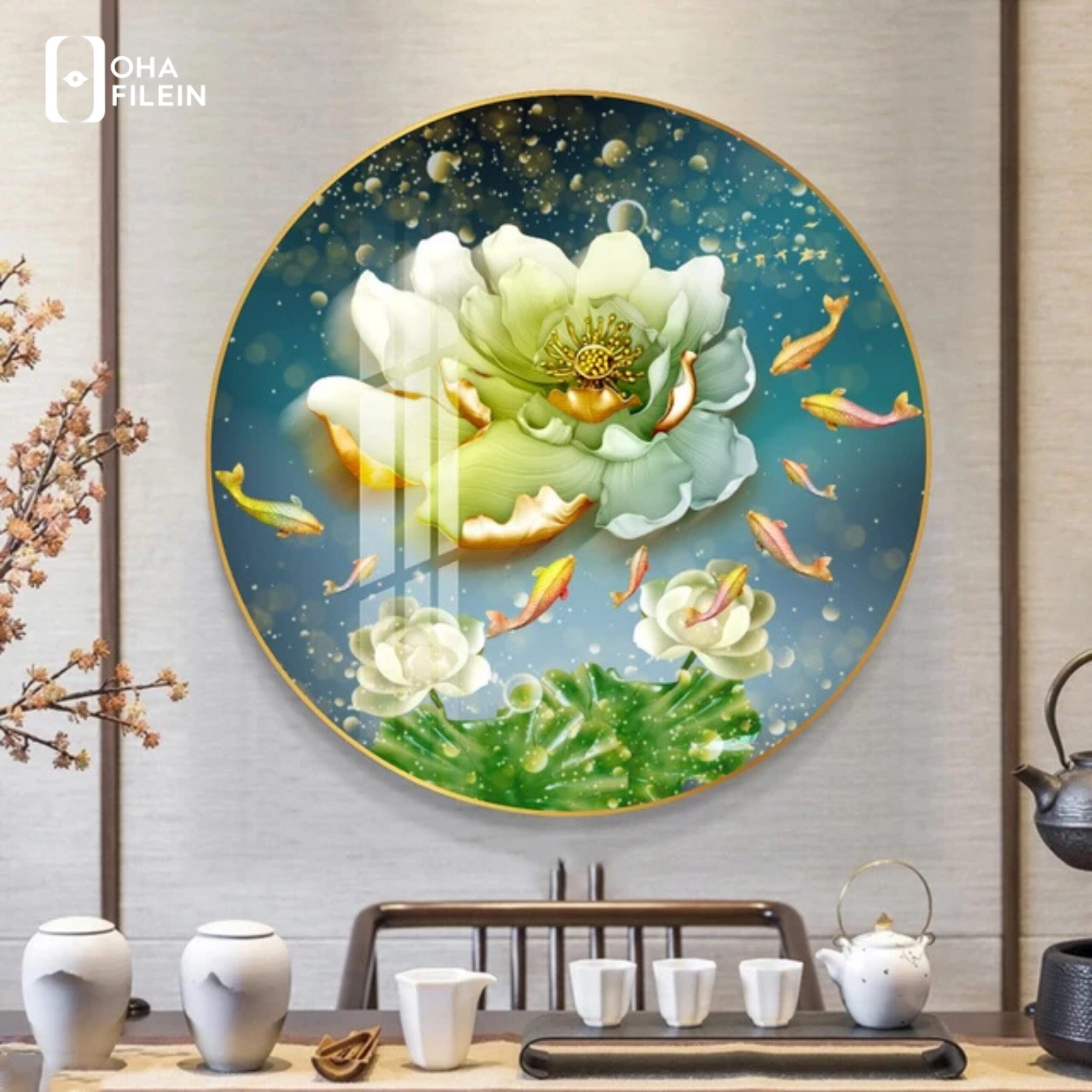 Tranh cá chép vượt vũ môn Sơn La