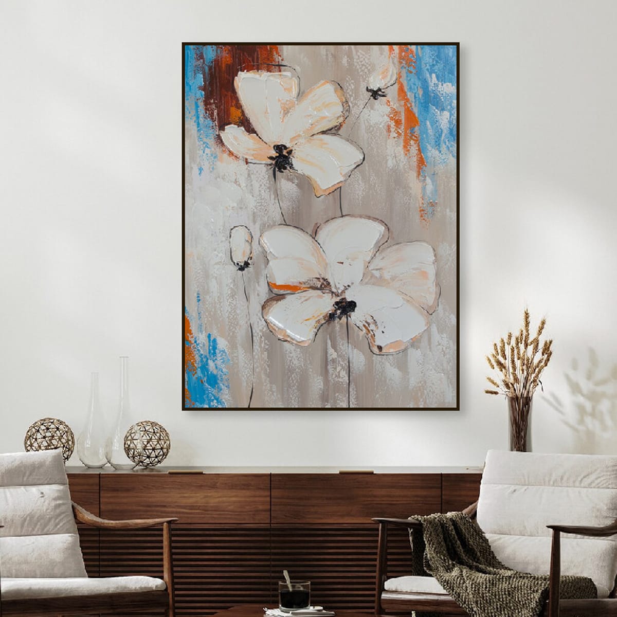 Painting of White Poppies