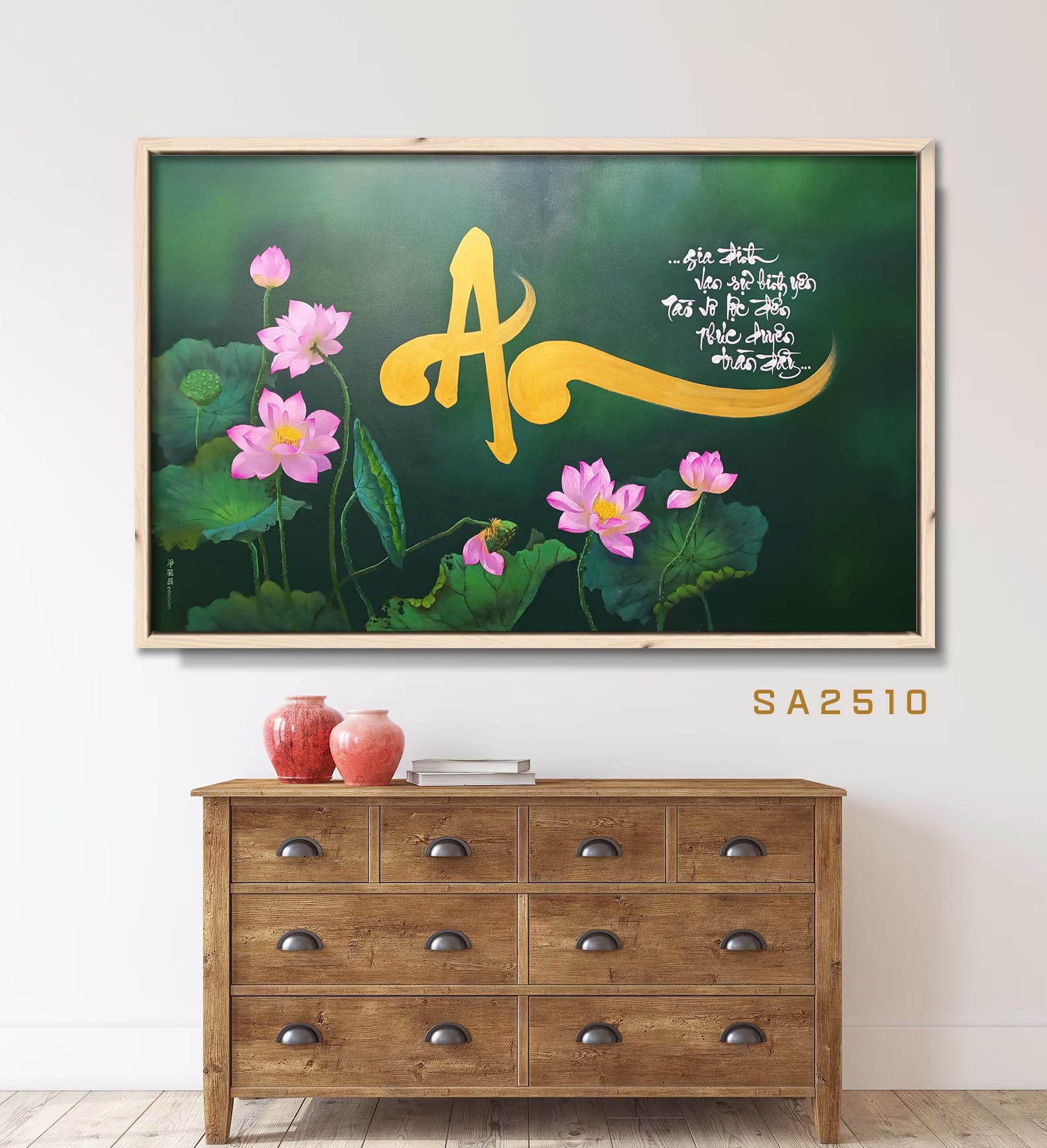 Lotus Flower Painting for Living Room Decoration - SA2510