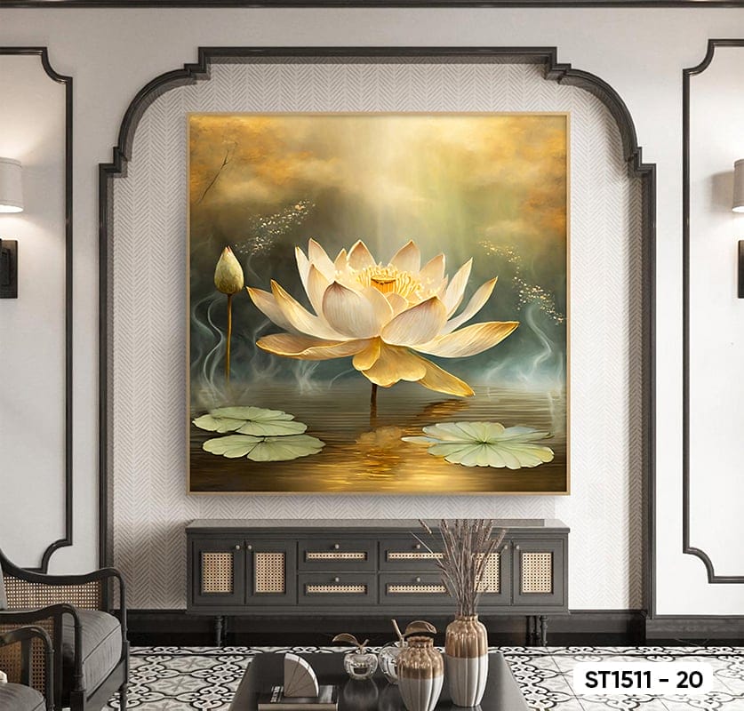 Lotus Flower Painting for Altar Room Decoration - ST1511 - 20