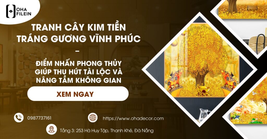 Tranh cây kim tiền tráng gương Vĩnh Phúc
